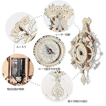 レトロ　おもちゃ　腕時計　パズル　塗り絵など入り たのしいセットx2点 Amazon | トップブライト(Top Bright) チクタク時計の木製パズル